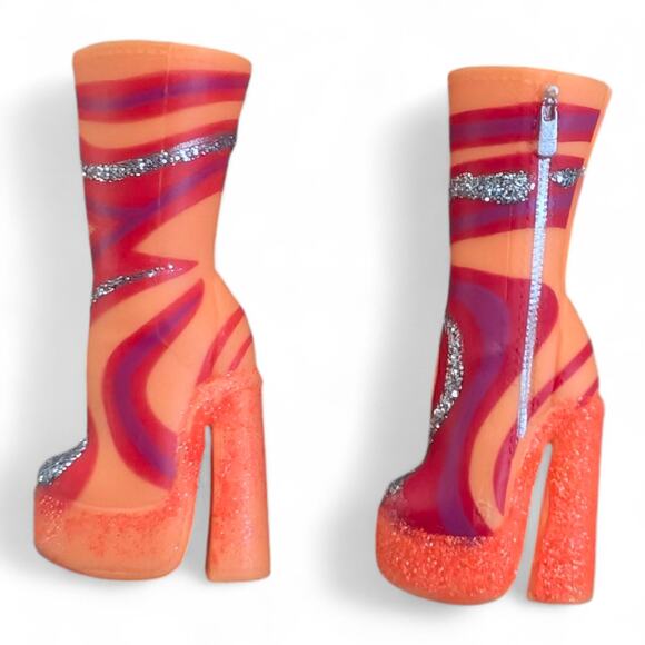 LOL Surprise OMG Dance Dance  Major Lady Fashion Doll Orange Swirl Boots Shoes - Picture 1 of 4